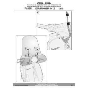 Kit attacchi parabrezza per 5608A/5608S per PIAGGIO Vespa Primavera/Sprint 50/125/150