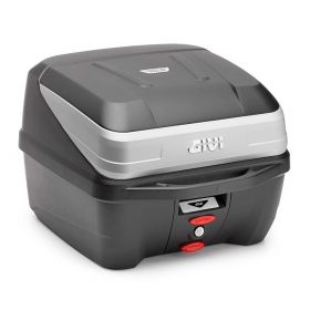 GIVI B32N UNIVERSAL MONOLOCK TOP CASE 32 LITERS BLACK SILVER WITH PLATE