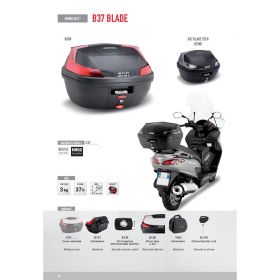 MOTORCYCLE SCOOTER TOP CASE GIVI B37N BLADE WITH MONOLOCK PLATE 37 LITERS