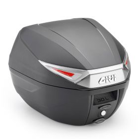 GIVI C30 TECH UNIVERSAL MONOLOCK TOP CASE BLACK SMOKED 30 LT WITH PLATE