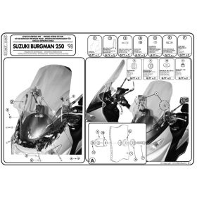 Windshield Mounting Kit for 156DT for SUZUKI AN 250/400 Burgman/Business