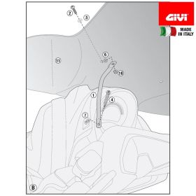 Windschutzscheiben-Montageset für 2123DT für YAMAHA N-Max 125-155