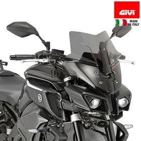 Interchangeable smoked windshield GIVI 36x36cm for YAMAHA MT-10