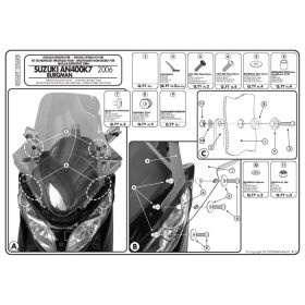 Windshield mounting kit for 266DT for SUZUKI Burgman 400