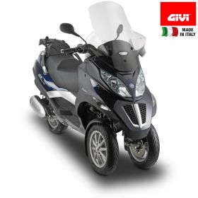 GIVI Transparent Windscreen 75x65cm with Hand Guards for Piaggio MP3