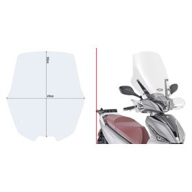 GIVI austauschbare transparente Windschutzscheibe 53,5x49,5 für KYMCO People S 125/150/200