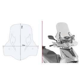 Windschutzscheiben-Montagesatz für 6114DT für KYMCO Agility 300-350 R16