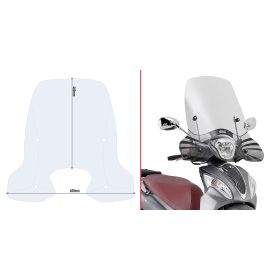GIVI interchangeable transparent windshield 46x68cm for KYMCO People One 125-150