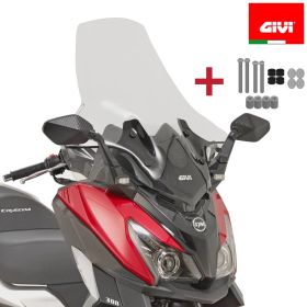 GIVI KOMPLETTES KIT KLEMMEN D7056KIT + WINDSCHUTZ 7056DT SYM CRUISYM 300 2017
