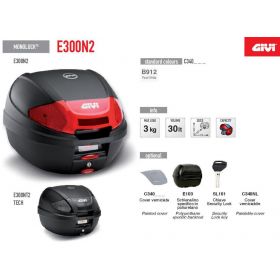 MOTORCYCLE SCOOTER TOP CASE GIVI E300NT2 WITH MONOLOCK PLATE CAPACITY 30 LITERS