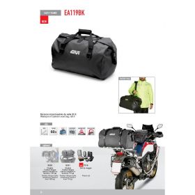 SEAT BAG CARGO MOTORBIKE GIVI EA119BK WATERPROOF IP65 EASY-TCAPACITY 60 LITERS