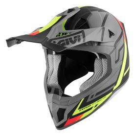 Casco Motocross GIVI 70.1 Logic Grigio Opaco Giallo Fluo Nero