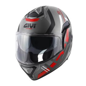Casco Modulare GIVI X30 Pulsar Titanio Opaco Nero Rosso