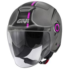 Casco Jet GIVI 12.5 Graphic Touch Lady Titanio Opaco Rosa