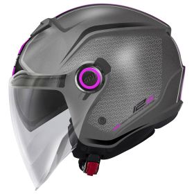 Casco Jet GIVI 12.5 Graphic Touch Lady Titanio Opaco Rosa