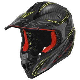 Motocross-Helm GIVI 60.1 Effect Mattschwarz Neongelb Rot