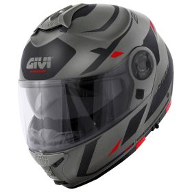 Casco Modulare GIVI X21 Evo Number Titanio Opaco Nero Rosso