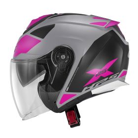 Casco jet urbano GIVI X25 Target grigio rosa