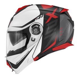 Casco Modulare GIVI X27 Dimension Nero Opaco Bianco Rosso
