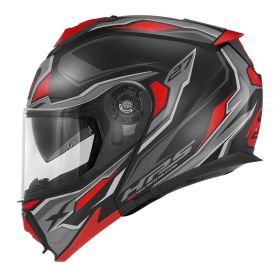 Modular Helmet GIVI X27 Sector Matt Black Titanium Red