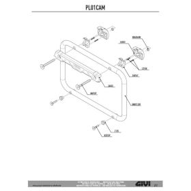 GIVI PL01CAM Rahmen für Monokey Cam-Side T Gepäck
