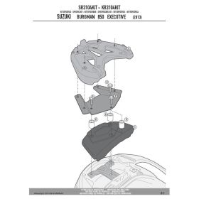 Kit montaggio GIVI per attacco SR3104 su SUZUKI Burgman 650 Executive