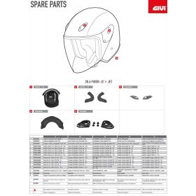 GIVI SPARE PART Z2242N58R - COUPLE GUANCE TG.58/MNEW H206