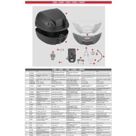 GIVI Schwarze E300TECH Topcase-Abdeckung