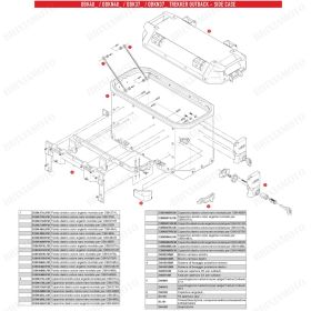 Bas de valise en aluminium noir GIVI gauche pour OBKN37BL