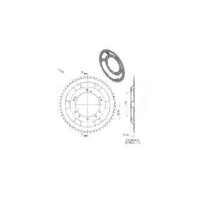 CORONA GRIMECA 54 DENTI 415 PER CICLOMOTORE PEUGEOT 103 DIAMETRO INTERNO 98MM