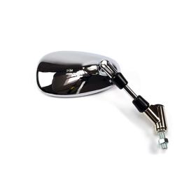 Right Mirror HERT Chrome Oval 138x77mm Thread Diameter 10x1.25 for YAMAHA