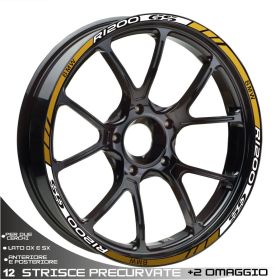 RIM WHEEL STICKERS DECALS SPORT WHITE GOLD FOR BMW R1200 GS R1200GS ADVENTURE