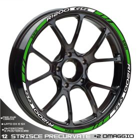 RIM WHEEL STICKERS SPORT WHITE GREEN FOR BMW R1200 GS R1200GS ADVENTURE