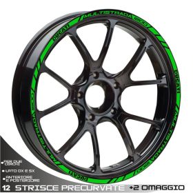ENSEMBLE ADHESIFS ROUE SPORT VERT POUR DUCATI 1200 MULTISTRADA ENDURO