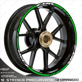 RIM WHEEL STICKERS SPORT WHITE GREEN FOR HONDA CBR R 300