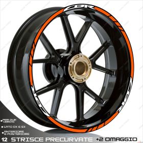 RIM WHEEL STICKERS SPORT WHITE ORANGE FOR HONDA CBR R 300