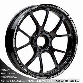 RIM WHEEL STICKERS DECALS SPORT SILVER FOR HONDA CBR RR FIREBLADE 1000