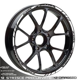 RIM WHEEL STICKERS DECALS SPORT LINE WHITE FOR HONDA CBR RR FIREBLADE 1000