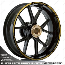 RIM WHEEL STICKERS DECALS SPORT LINE GOLD FOR HONDA CB F HORNET (PC41) 600