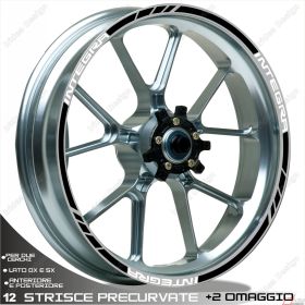 RIM WHEEL STICKERS SPORT WHITE BLACK FOR HONDA INTEGRA 700 750