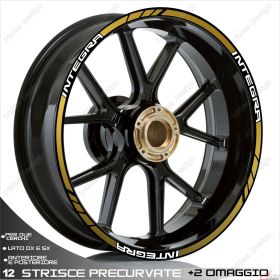 RIM WHEEL STICKERS DECALS SPORT WHITE GOLD FOR HONDA INTEGRA 700 750