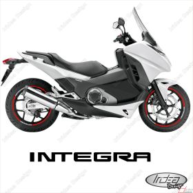 RIM WHEEL STICKERS DECALS SPORT WHITE RED FOR HONDA INTEGRA 700 750