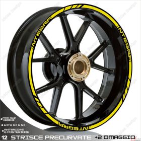RIM WHEEL STICKERS DECALS SPORT YELLOW FOR HONDA INTEGRA 700 750