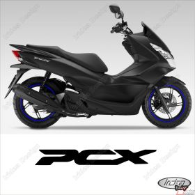 ENSEMBLE ADHESIFS ROUE SPORT BLEU POUR HONDA PCX 125 150