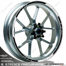 SET ADESIVI RUOTA SPORT BIANCO NERO PER