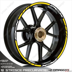 RIM WHEEL STICKERS SPORT WHITE YELLOW FOR HONDA PCX 125 150