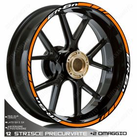 RIM WHEEL STICKERS SPORT WHITE ORANGE FOR 650 ER6N ER6-N ER 6 N