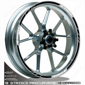 RIM WHEEL STICKERS SPORT WHITE BLACK FOR NINJA ZX R 600 1000 250 300