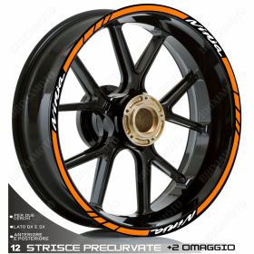 SET ADESIVI RUOTA SPORT BIANCO ARANCIO PER