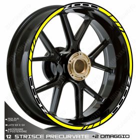 ENSEMBLE ADHESIFS ROUE SPORT BLANC JAUNE POUR KAWASAKI Z ABS 1000
